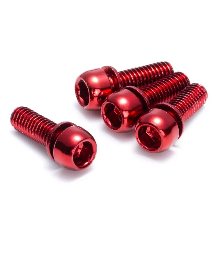 Reverse Bremssattel Adapter Schraube M6 rot, Set mit 4 Stk.