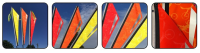 TerraCycle Purple Sky Silhouette Flagge orange mit 6mm Ø Stab