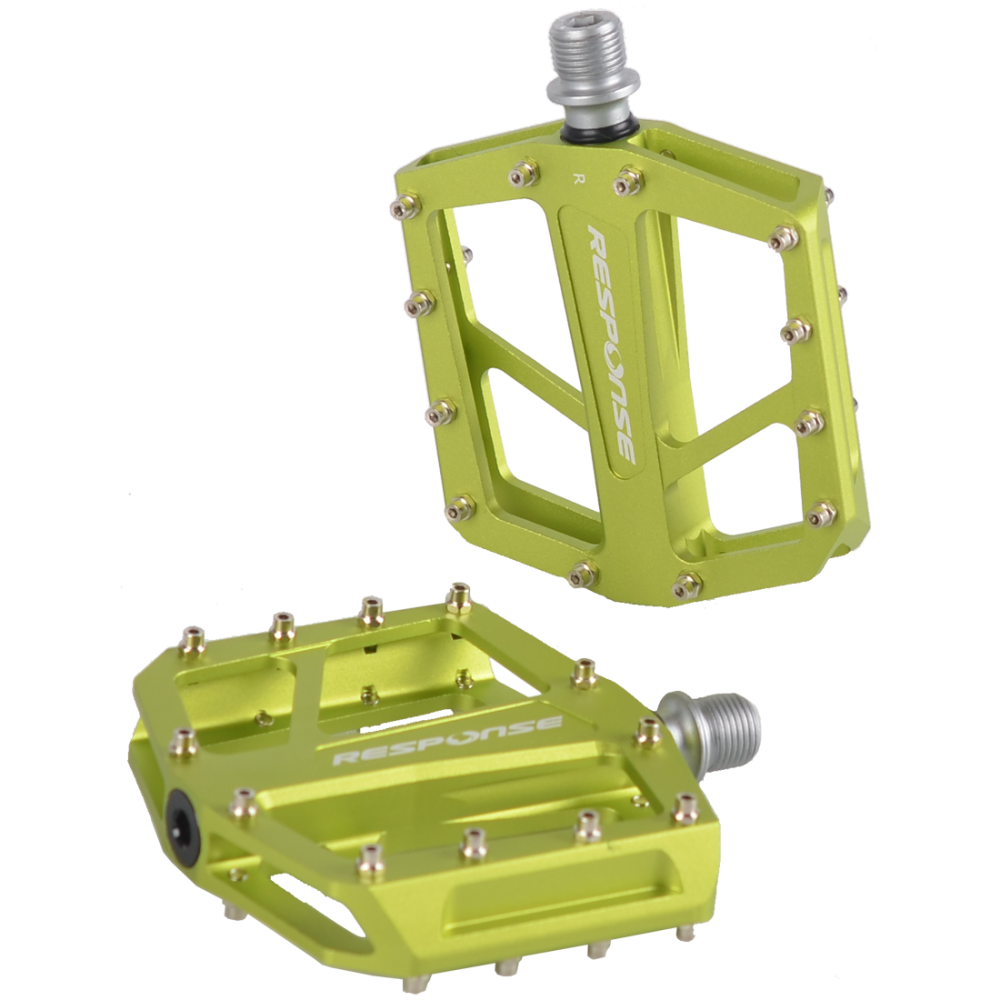 Response Flat Pedale MTB, 9/16" 7mm Lager gedichtet, green