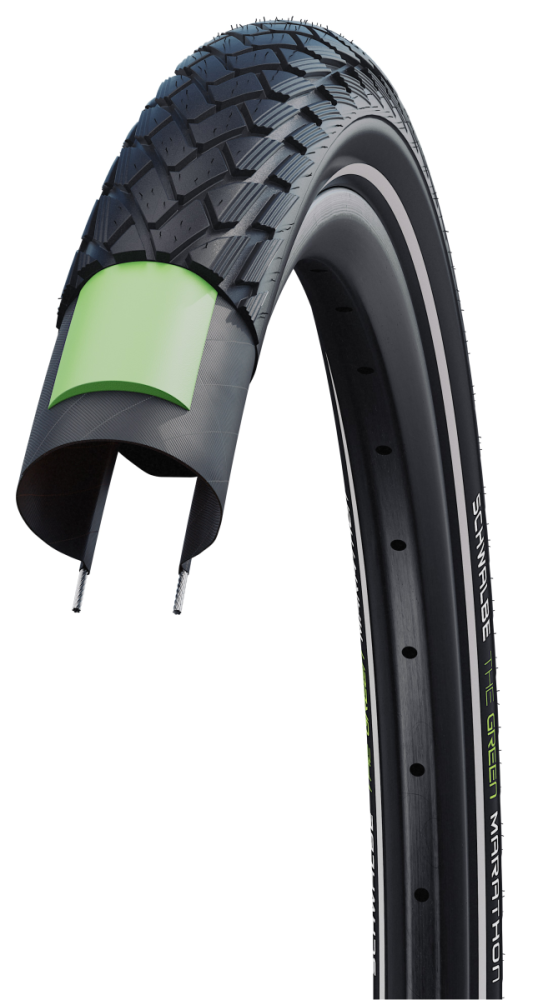 Schwalbe Pneu Green Marathon 700x35C GG Starr mit Reflexstreifen black